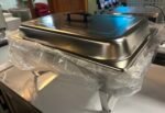 Chafing Dish set stainless steel with black handles - Image 3