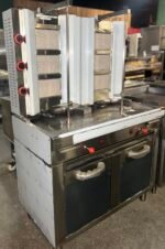 Double Doner Kebab Grill with Storage Cabinet - 6 Burner LPG Gas - Image 3