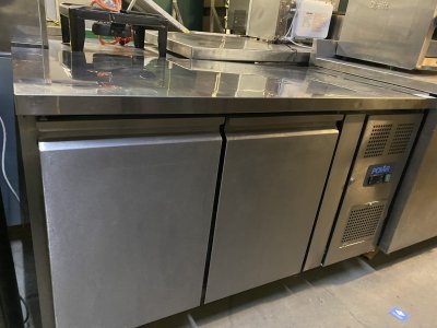 Polar 2 Door Prep Table Fridge